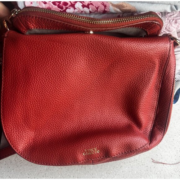 Vince Camuto Red Leather Crossbody Bag With Adjustable Strap - Picture 12 of 16